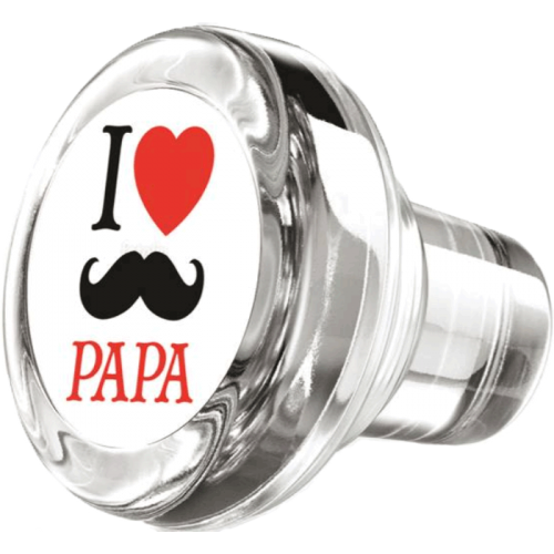 Bouchon vinolok verre "I ♥ papa"