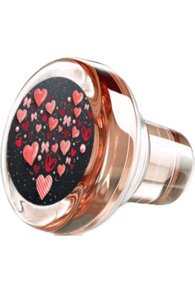 Bouchon vinolok verre rose décor coeur ♥