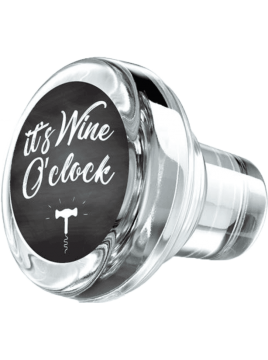 Bouchon vinolok verre "It's Wine O'clock"