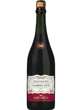 Lambrusco rouge Reggiano DOC Amabile - étiquette abimée