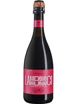 Lambrusco rouge Reggiano DOC Amabile Quercioli - étiquette abimée
