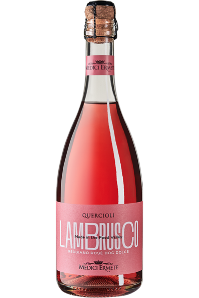 Lambrusco rosé Reggiano DOC Amabile Quercioli - étiquette abimée